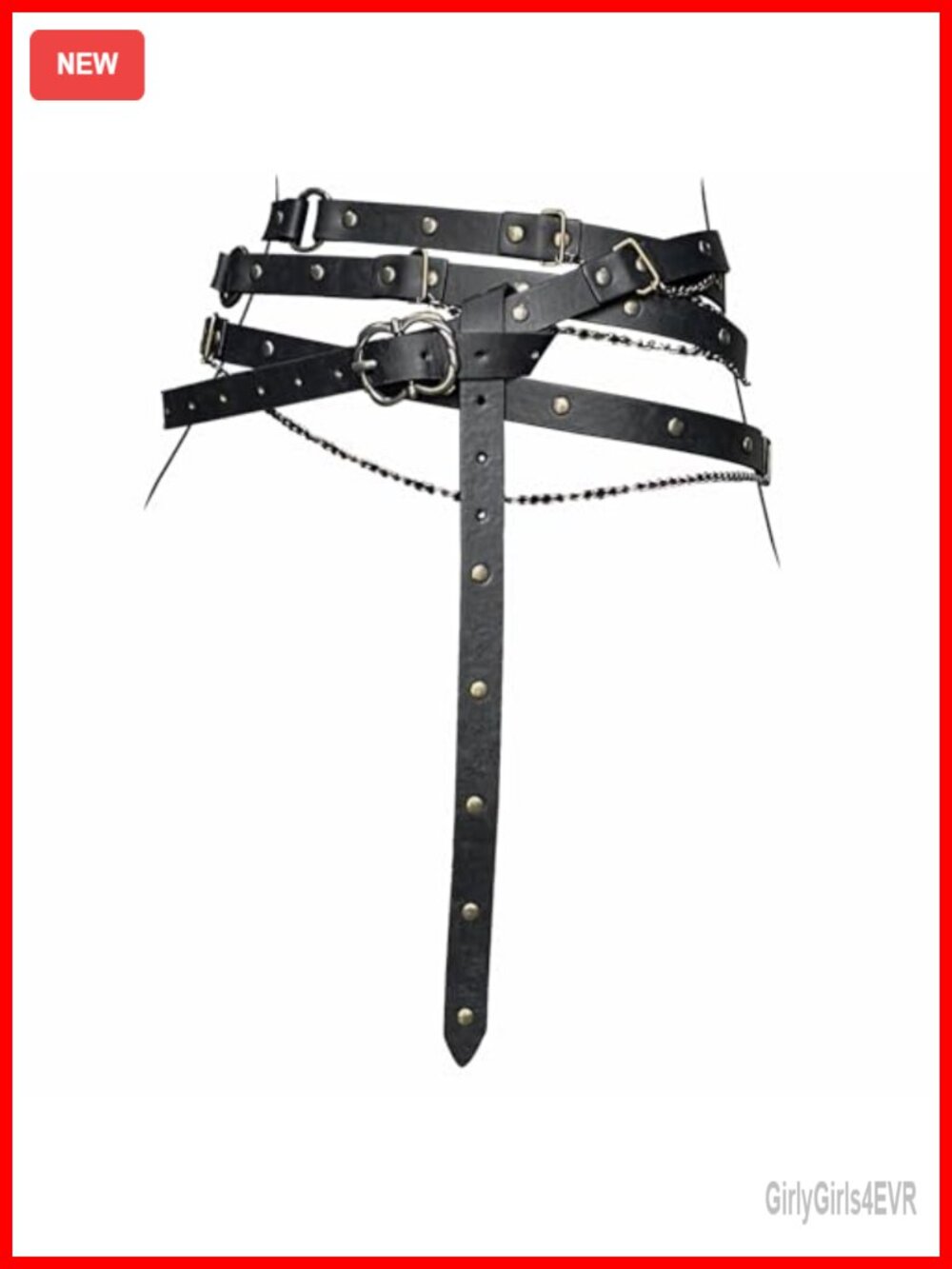 Medieval Faux Leather Metal Chain Thin Belt Adjustable Cosplay Dress